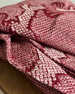 Haori Vintage Shibori Bordeaux et Blanc avec Motif de Pins