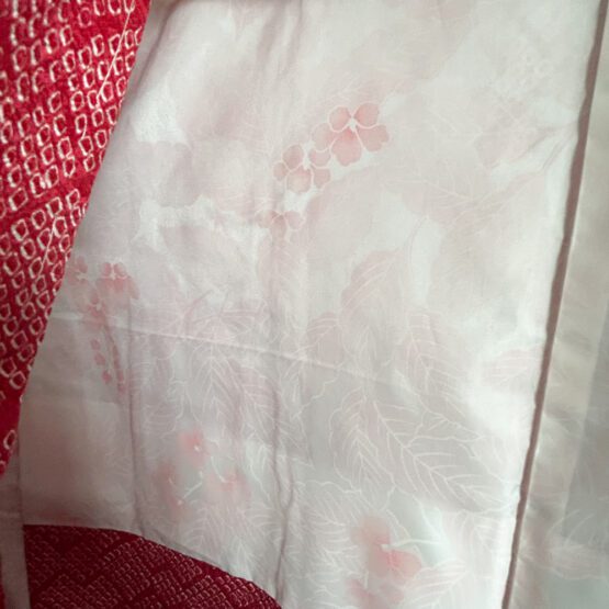 Rouge et Neige : Haori Vintage Shibori Éclatant – Image 4