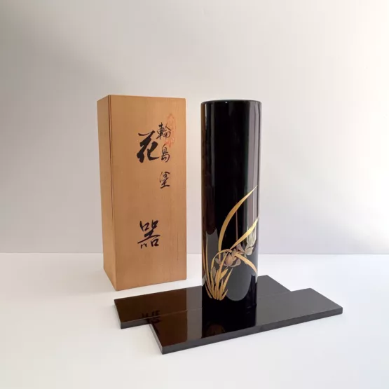 Vase laqué Clématite Tessen Wajima
