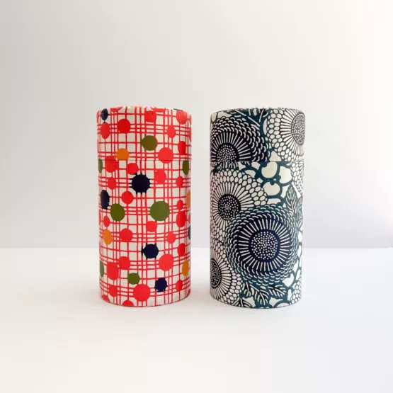 Boîte à thé à motif de fleurs noires et blanches - La beauté du papier washi de Kyoto – Image 7