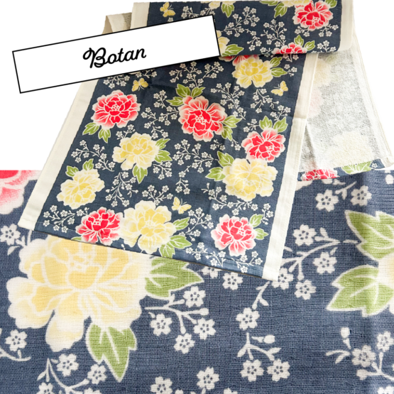 Serviettes Tenugui japonais en gaze douce – Set de 3 pièces avec motifs floraux de Sakura, Peony et Ume – Image 9