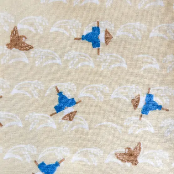 Serviettes Tenugui japonais en gaze douce – Set de 2 pièces avec motifs de カカシ et 六瓢 (Mubyo) – Image 4