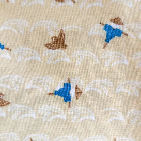 Serviette Tenugui japonais en gaze douce avec motifs d’épouvantails – Image 4