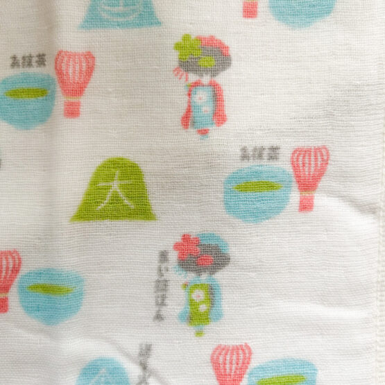 Serviette Tenugui japonais en gaze douce avec motifs de Kyoto – Image 4