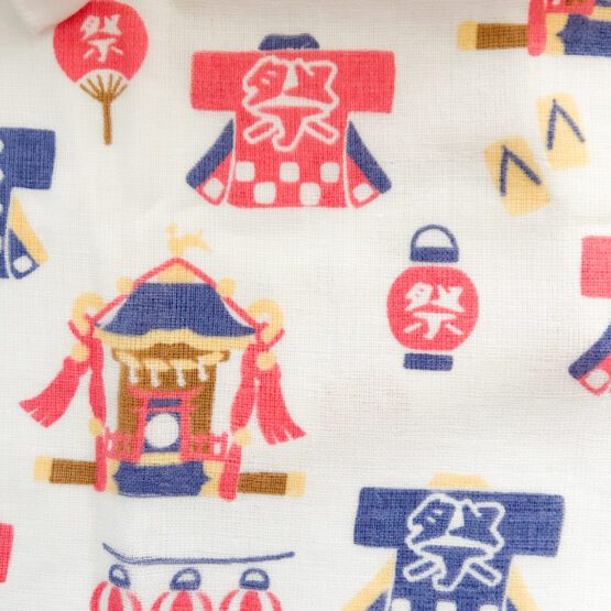 Serviettes Tenugui japonais en gaze douce – Set de 2 pièces avec motifs estivaux de Festival, Feux d'Artifice et 金魚 (Kingyo) – Image 4
