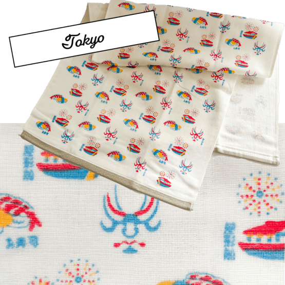 Serviettes Tenugui japonais en gaze douce – Set de 4 pièces avec motifs emblématiques de Kyoto, Tohoku, Tokyo et Chugoku – Image 3